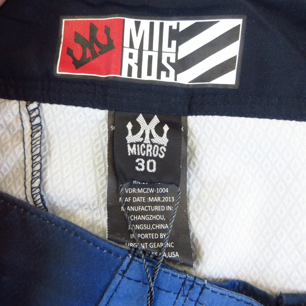 Micros Board Shorts Mens 30 NWT Blue Tie Dye 4-Way Stretch Pockets Surf Swim - Picture 12 of 12